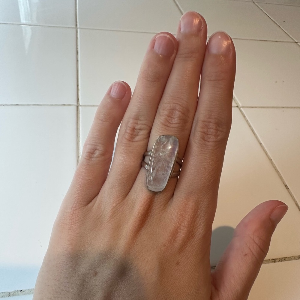 Clear Stone Silver Ring